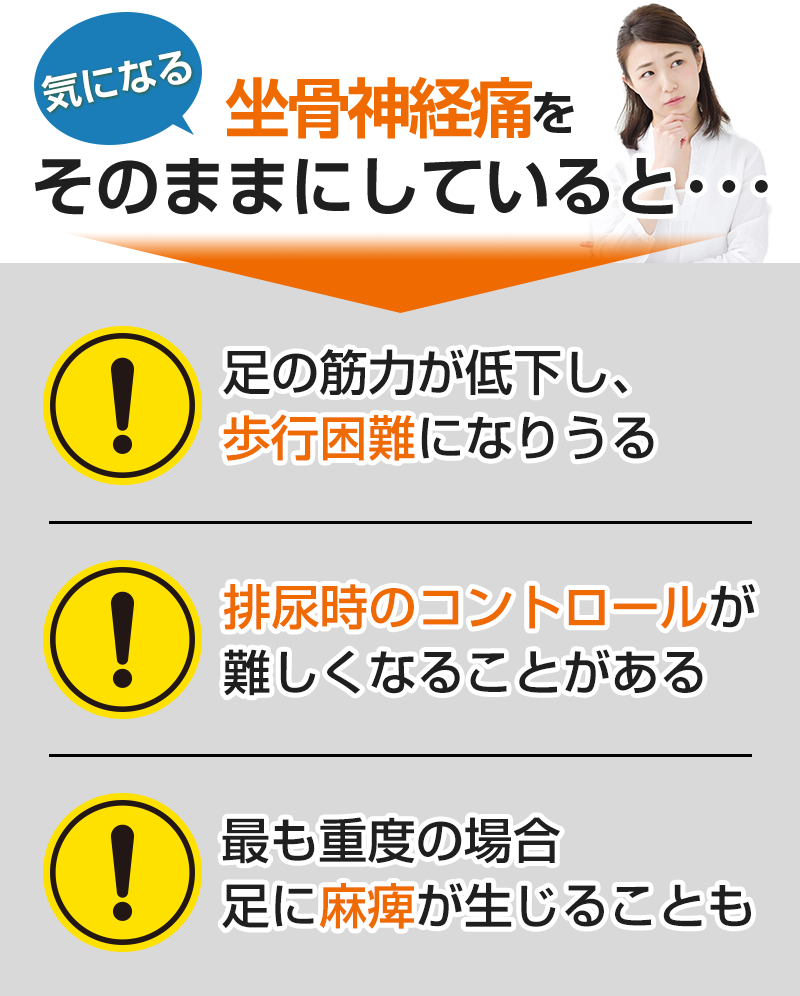 坐骨神経痛をそのままにしていると